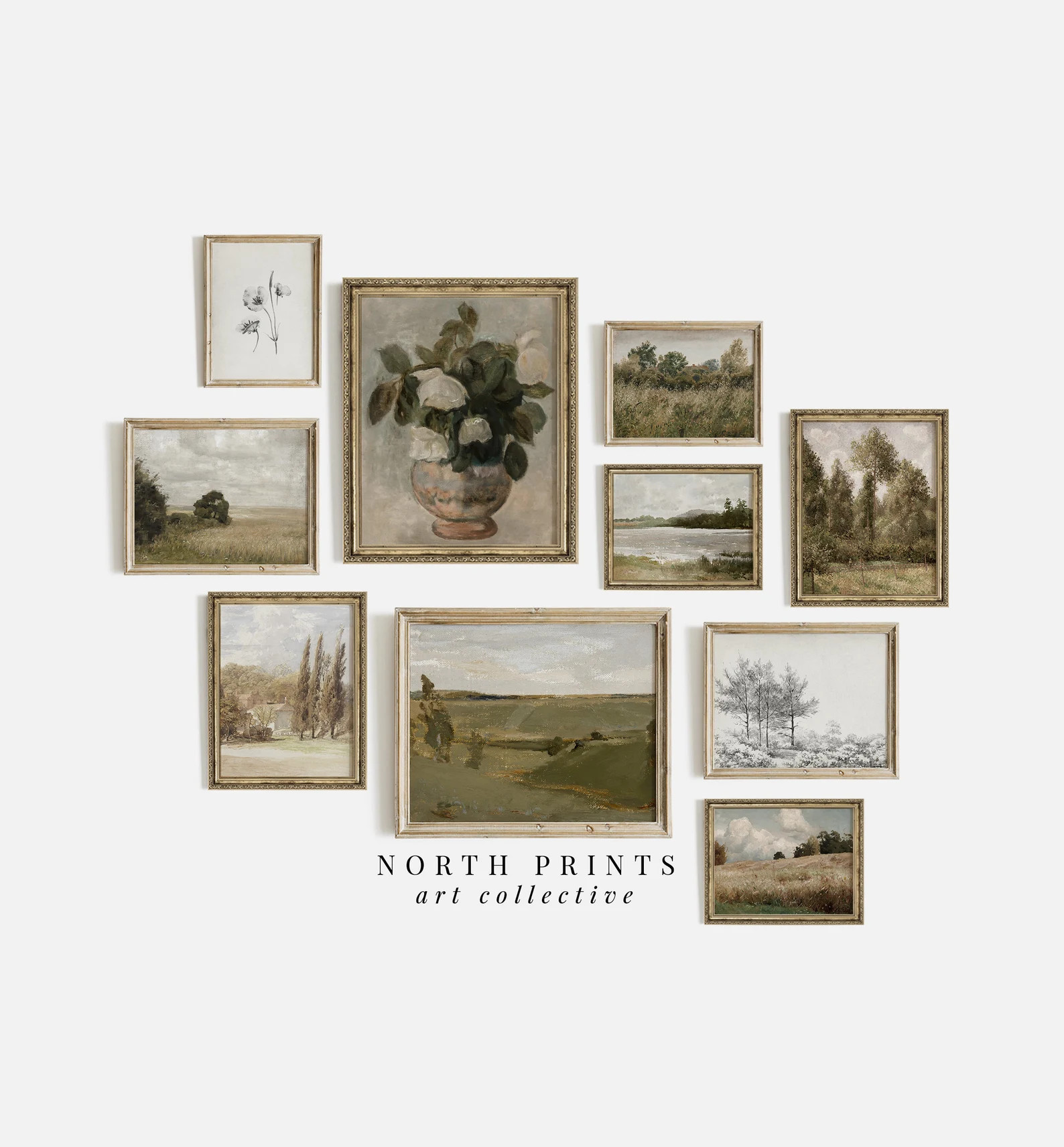 French Country Gallery Wall Art Set: Vintage Landscape Prints (Digital Download Printable) S10-14 | Etsy (US)