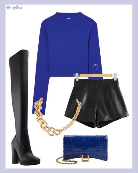 Casual outfits

Blue sweater
Black leather shorts
Black boots
Blue bag
Gold necklace 

#winteroutfit #partyoutfit #workwear #workwearstyle #affordablefashion

#LTKitbag #LTKSeasonal #LTKunder100