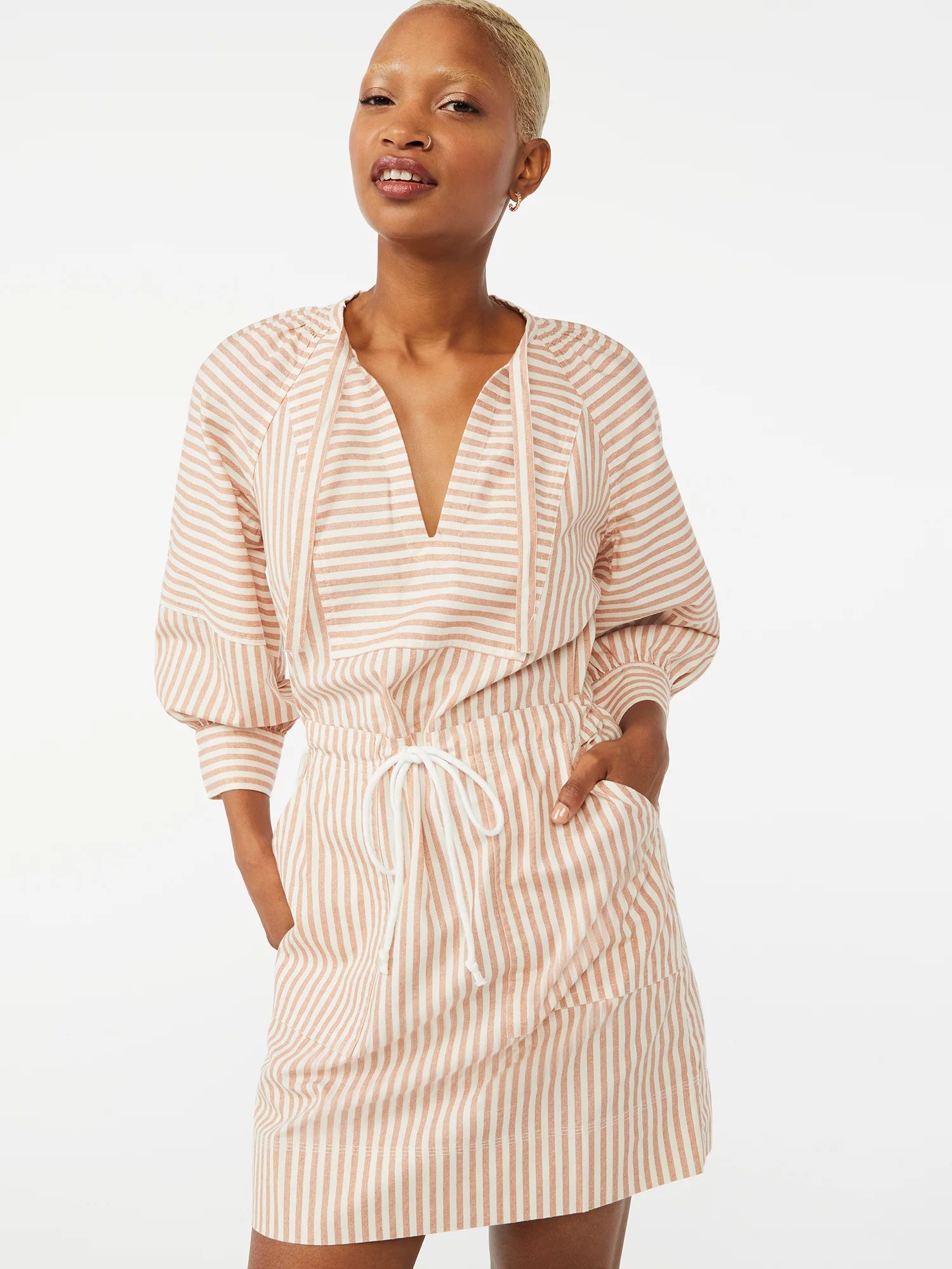 Free Assembly Women's Femme Utility Dress with ¾ Sleeves | Walmart (US)