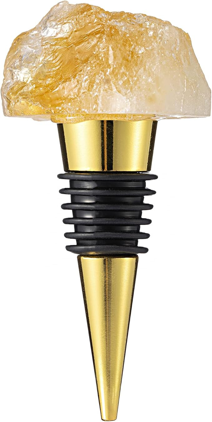 Amazon.com: Crystal Wine Bottle Stoppers Natural Gemstone Wine Saver with Gift Box for Parties We... | Amazon (US)