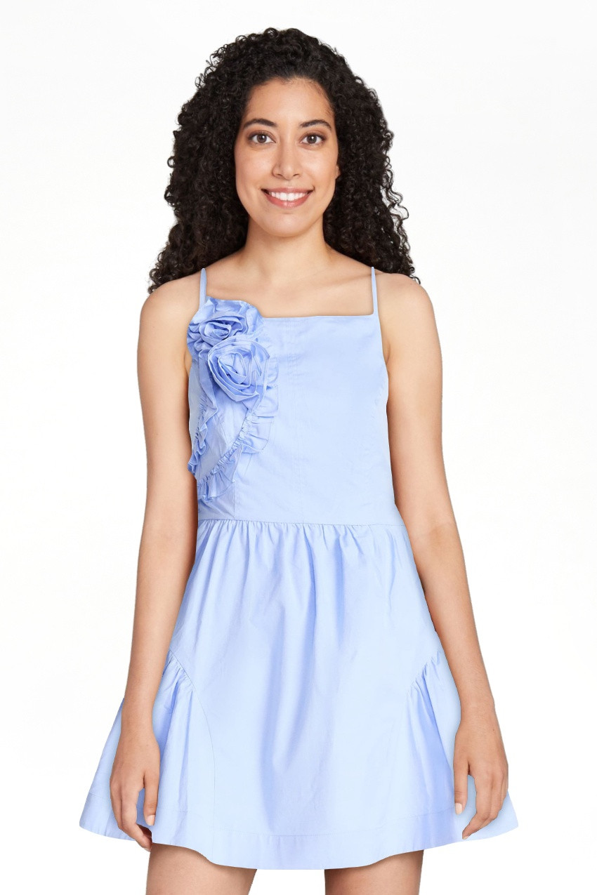 Free Assembly Women's and Women's Plus Cotton 3D Floral Mini Dress, Sizes 0-26W | Walmart (US)