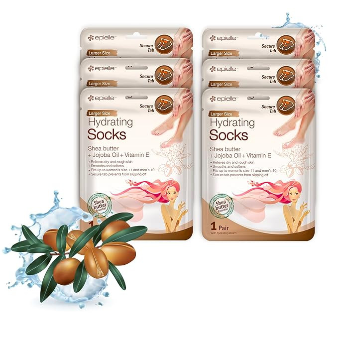 Epielle Hydrating Foot Masks (Socks 6pk) for foot cracked and dry heel to toe and callus Spa Mask... | Amazon (US)