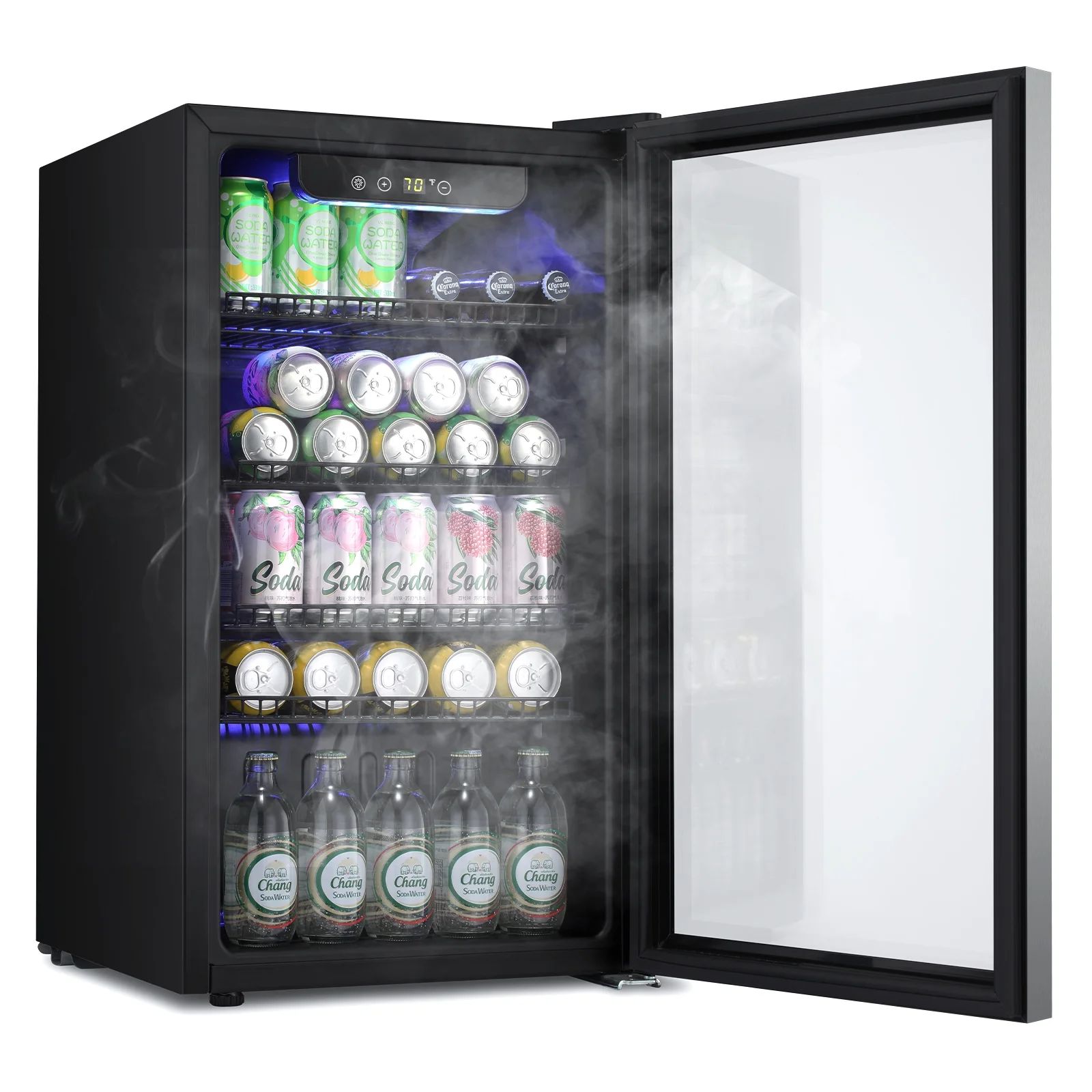 KISSAIR 3.2 Cu.ft Beverage Refrigerator Cooler -120 Can Mini Fridge, Freestanding Wine Chiller, G... | Walmart (US)