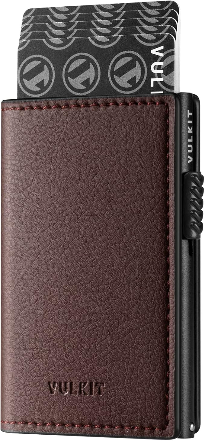 VULKIT Minimalist Card Holder Wallet Pop Up Cards RFID Protection Holds Up to 10 Cards | Amazon (US)