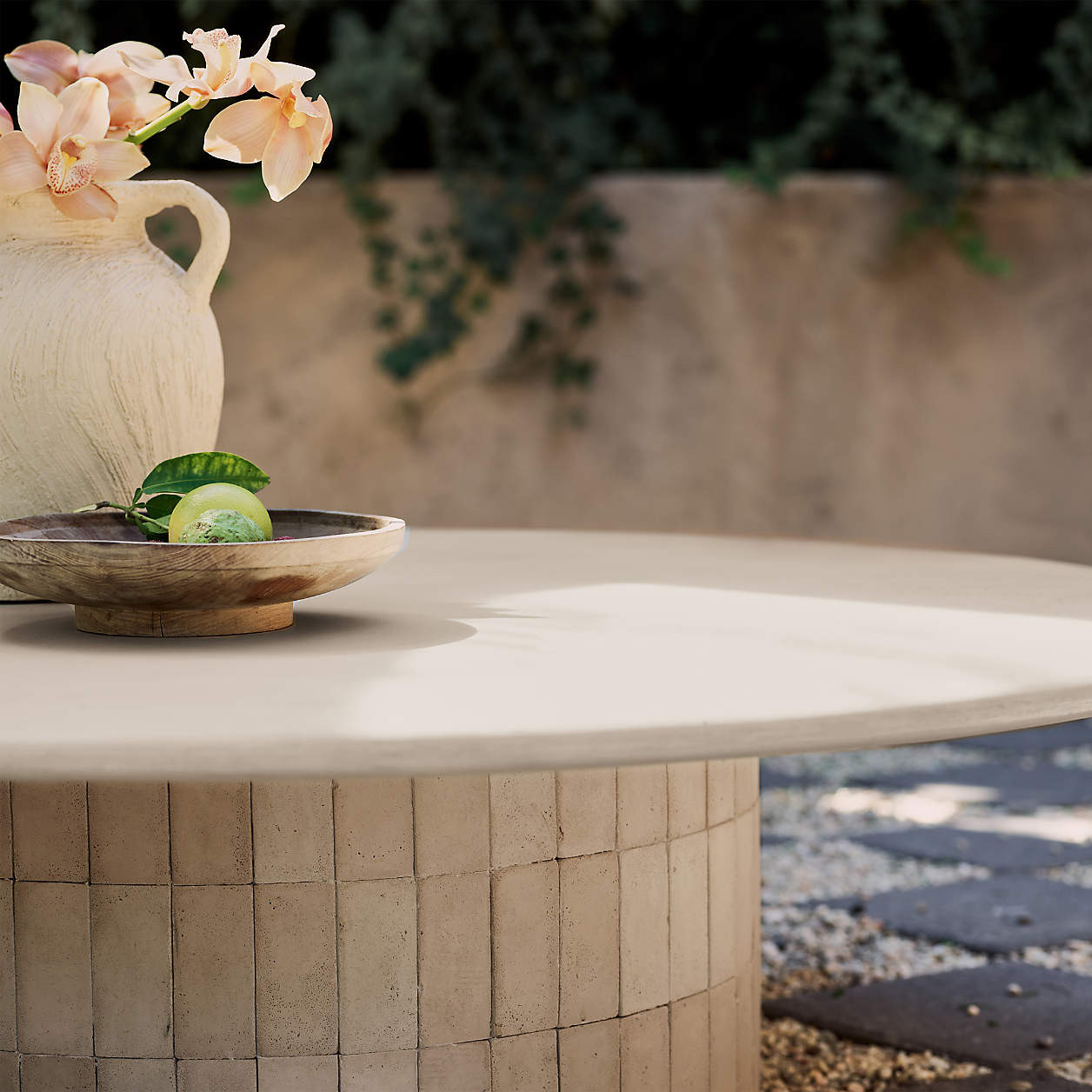 Ipanema 54" Round Outdoor Coffee Table | Crate & Barrel | Crate & Barrel