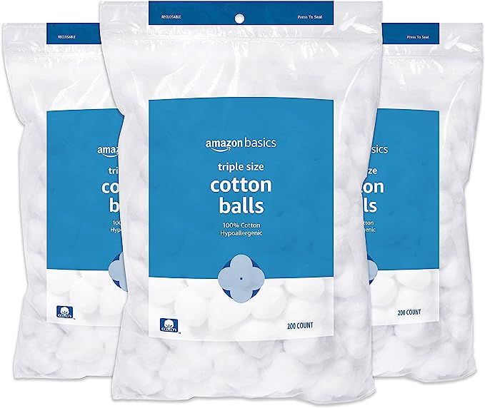 Amazon Basics Cotton Balls, 200ct, 3-Pack (Previously Solimo) | Amazon (US)