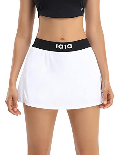 1a1a White Tennis Skirts for Women High Waisted Casual Athletic Skirt Golf Skirts with Pockets Shorts Pleated Sports Skort Medium | Amazon (US)