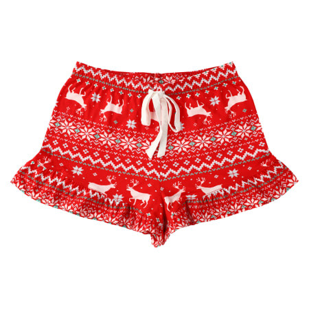Christmas Ruffle-Trim Pajama Shorts | Five Below