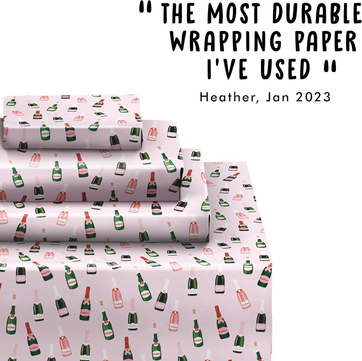 CENTRAL 23 - Pink Wrapping Paper - For Wedding - Champagne Print - Celebration Gift Wrap - 6 Shee... | Amazon (US)