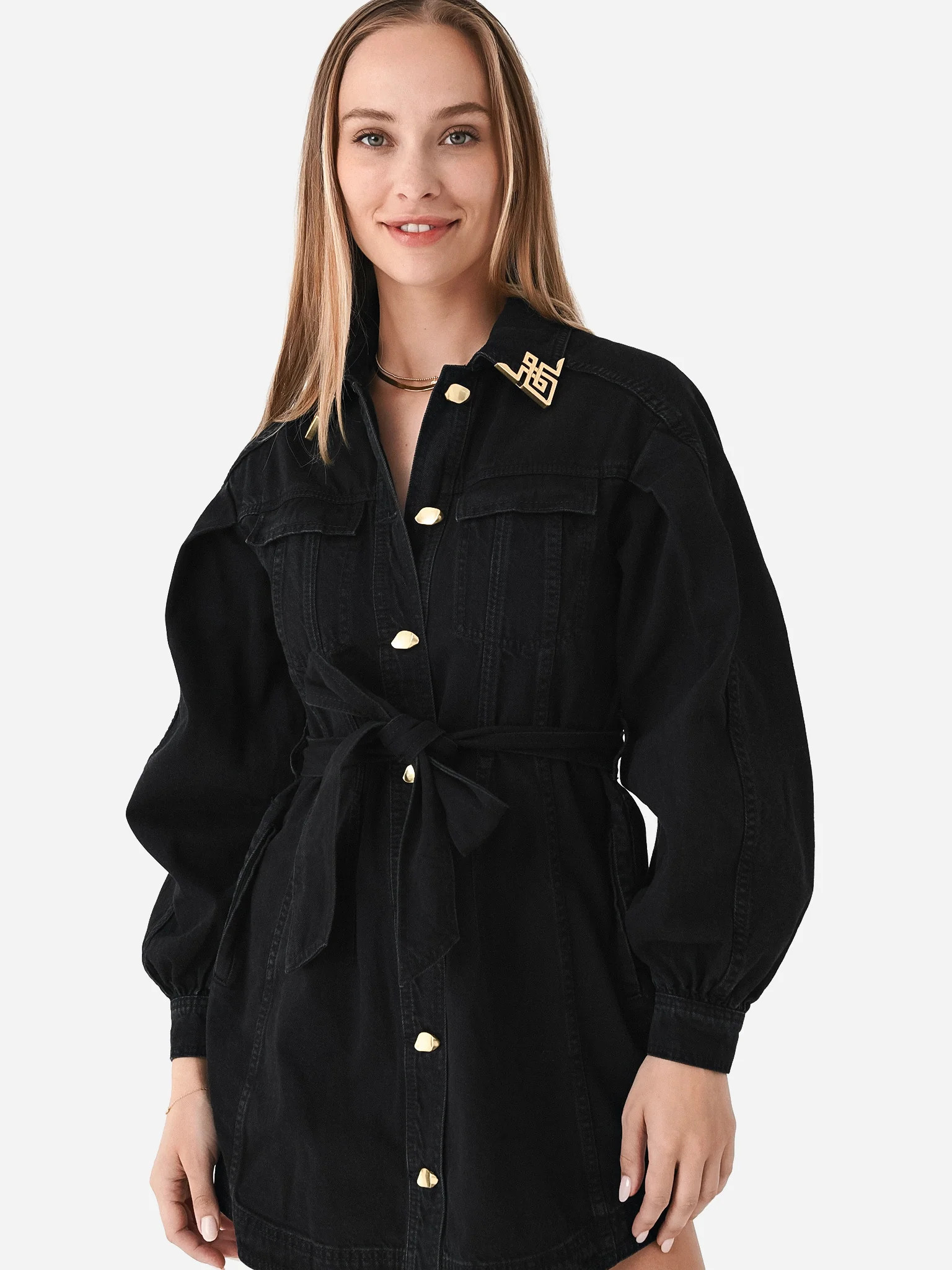 AJE Women's Lola Denim Mini Dress | Saint Bernard