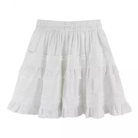 BASHI White L Pure Cotton White Lace Short Skirt Female Spring Autumn Summer Ballet Style Cake Skirt High Waist A-Line Puffy Skirt New Style | Walmart (US)