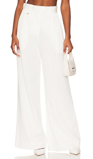 Sara Tailored Wide Leg Pant in Coconut | Revolve Clothing (Global)