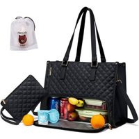 Havendro 2 in 1 Insulated Lunch Tote Bag Computer Handbag in Black | Debenhams UK
