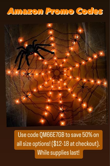 Halloween spider web lights 50% off with code QM667GB $12-18 at checkout - while supplies last - Halloween decor - Halloween lights - Amazon promo code - Amazon deals - Amazon deal - Amazon home 

#LTKHalloween #LTKSeasonal #LTKhome