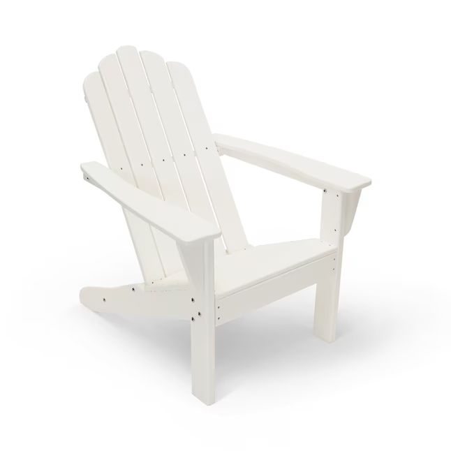 LuXeo Marina White Plastic Frame Stationary Adirondack Chair(s) with Solid Seat | Lowe's
