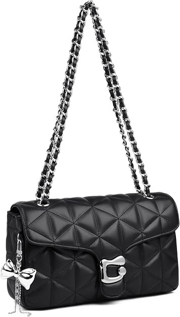 Travistar Quilted Crossbody Bags Purses for Women Chain Shoulder Bag Small | Cute Pendant, Vegan ... | Amazon (US)