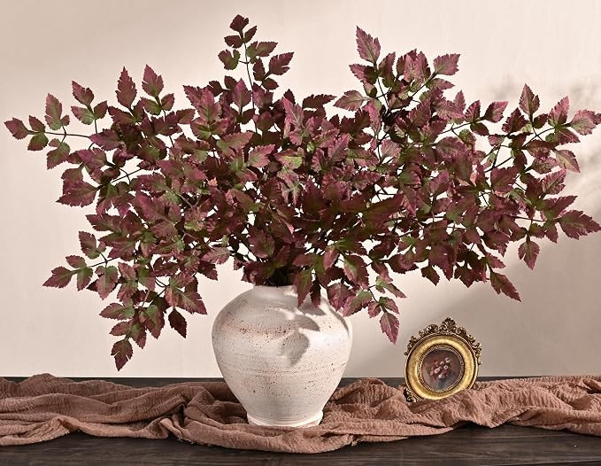 36" Fall Stems for Vases, Fall Floral Stems (3pcs) | Ombre Plum to Green Artificial Cimicifuga St... | Amazon (US)