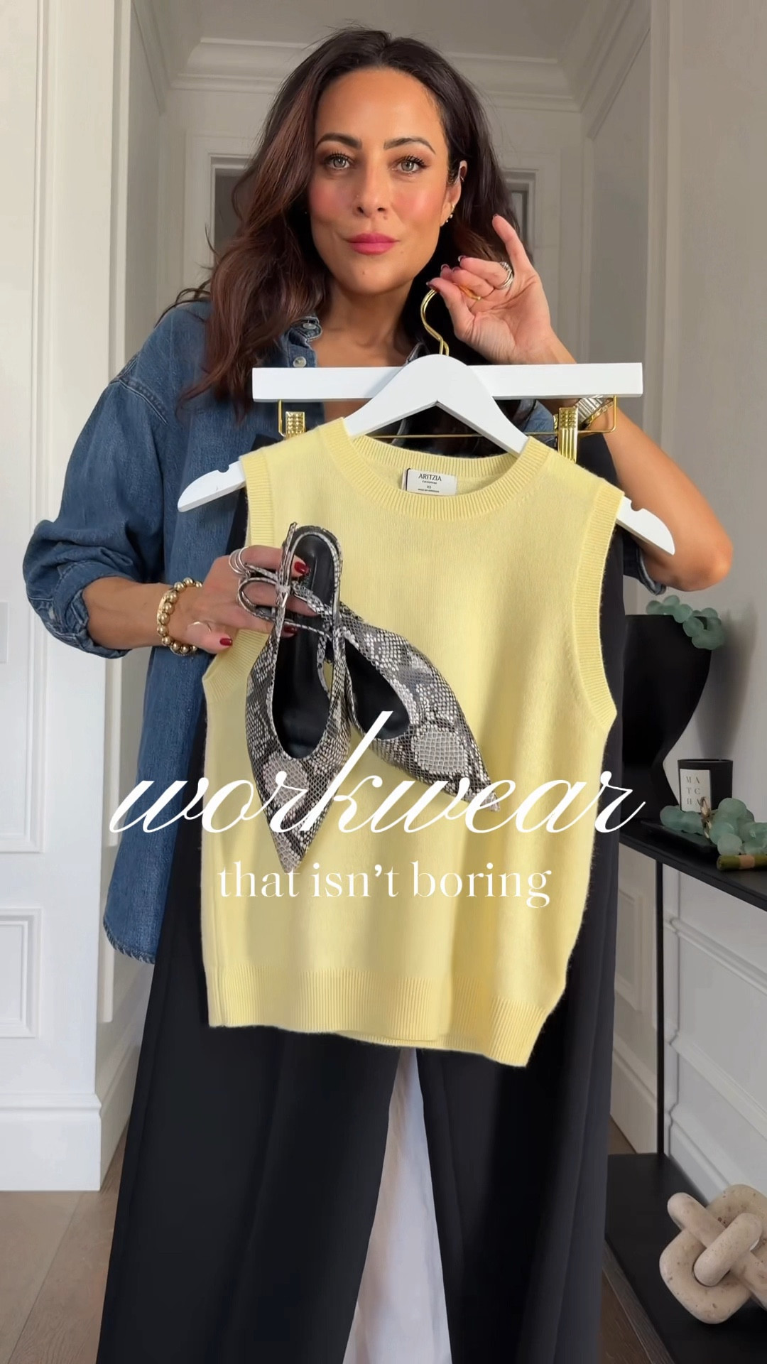 Workwear that isn’t boring, pieces that will be workhorses for your closet at every price!
Denim shirt XS
Yellow top XS
Pants 2, long 

#LTKOver40 #LTKSeasonal