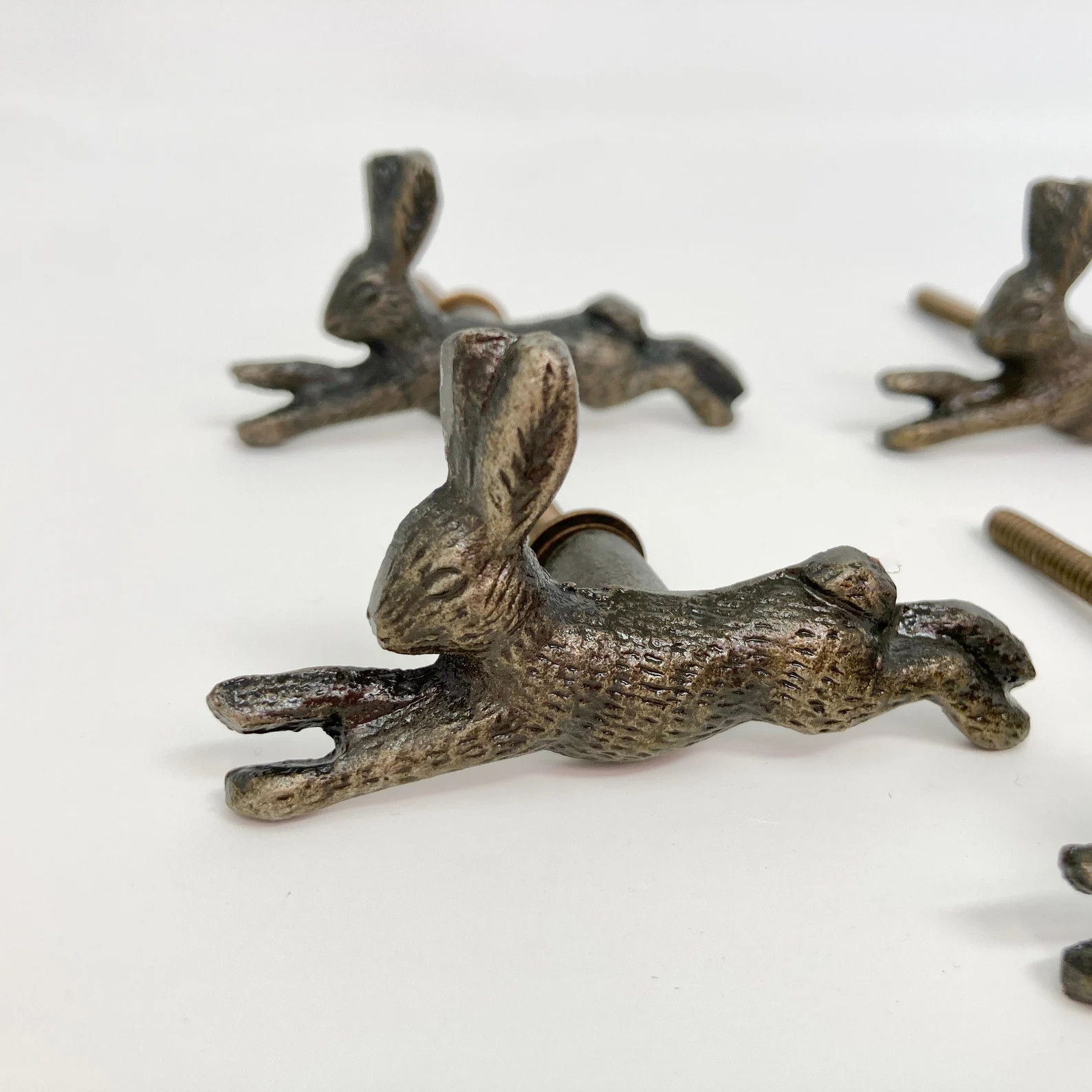 Running Rabbit Bunny Hare Knob in Antique Bronze Iron Drawer Pull Door Pull - Etsy | Etsy (US)