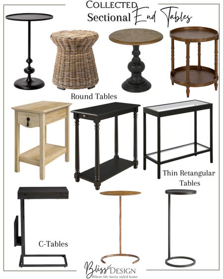Sectional End Tables 

Rectangular, C-tables, round tables 

#LTKFind #LTKhome #LTKstyletip