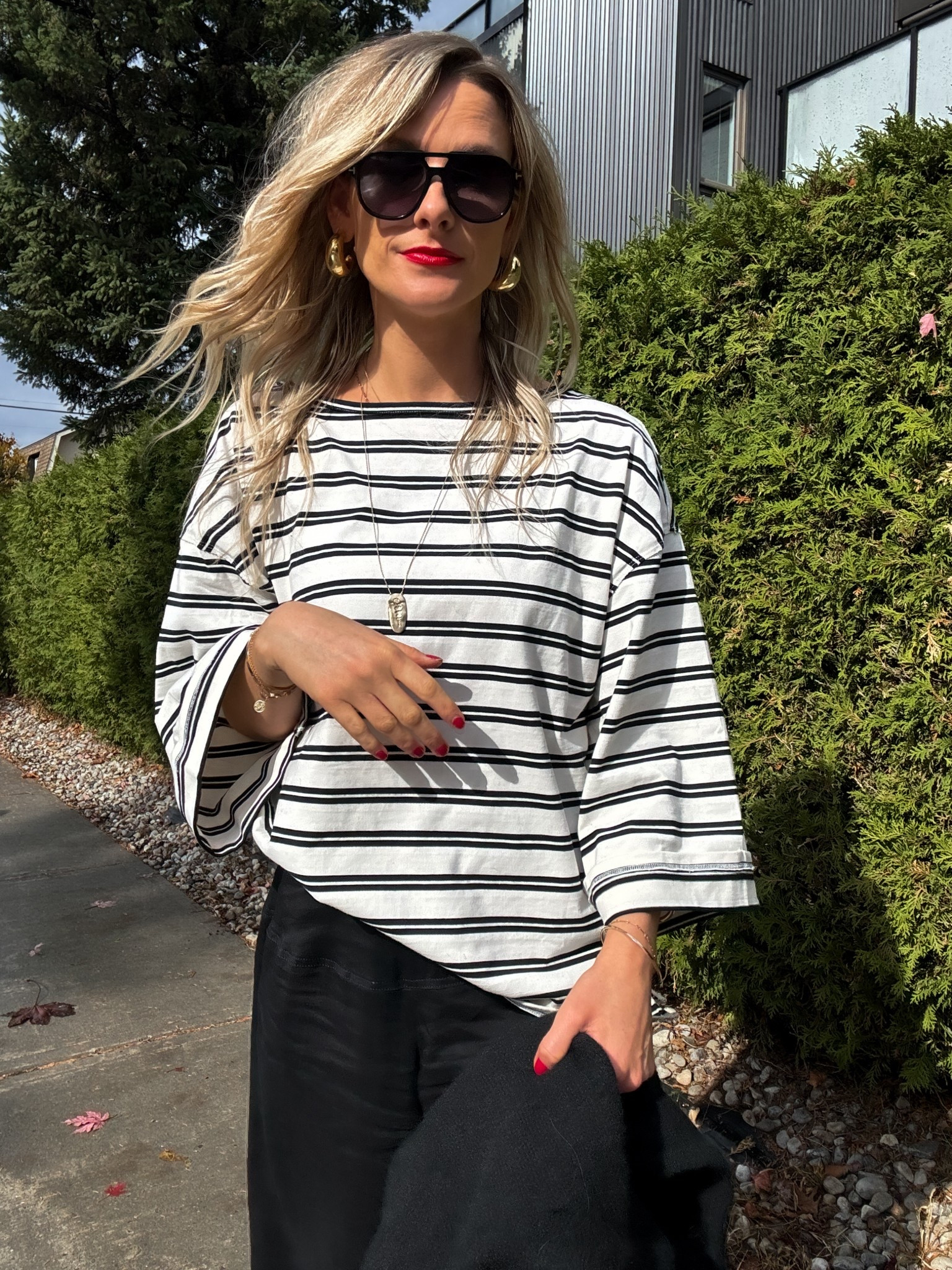 Oversized striped shirt & linen pants 

Wearing a large in the top 

#LTKTall #LTKOver40 #LTKFindsUnder100