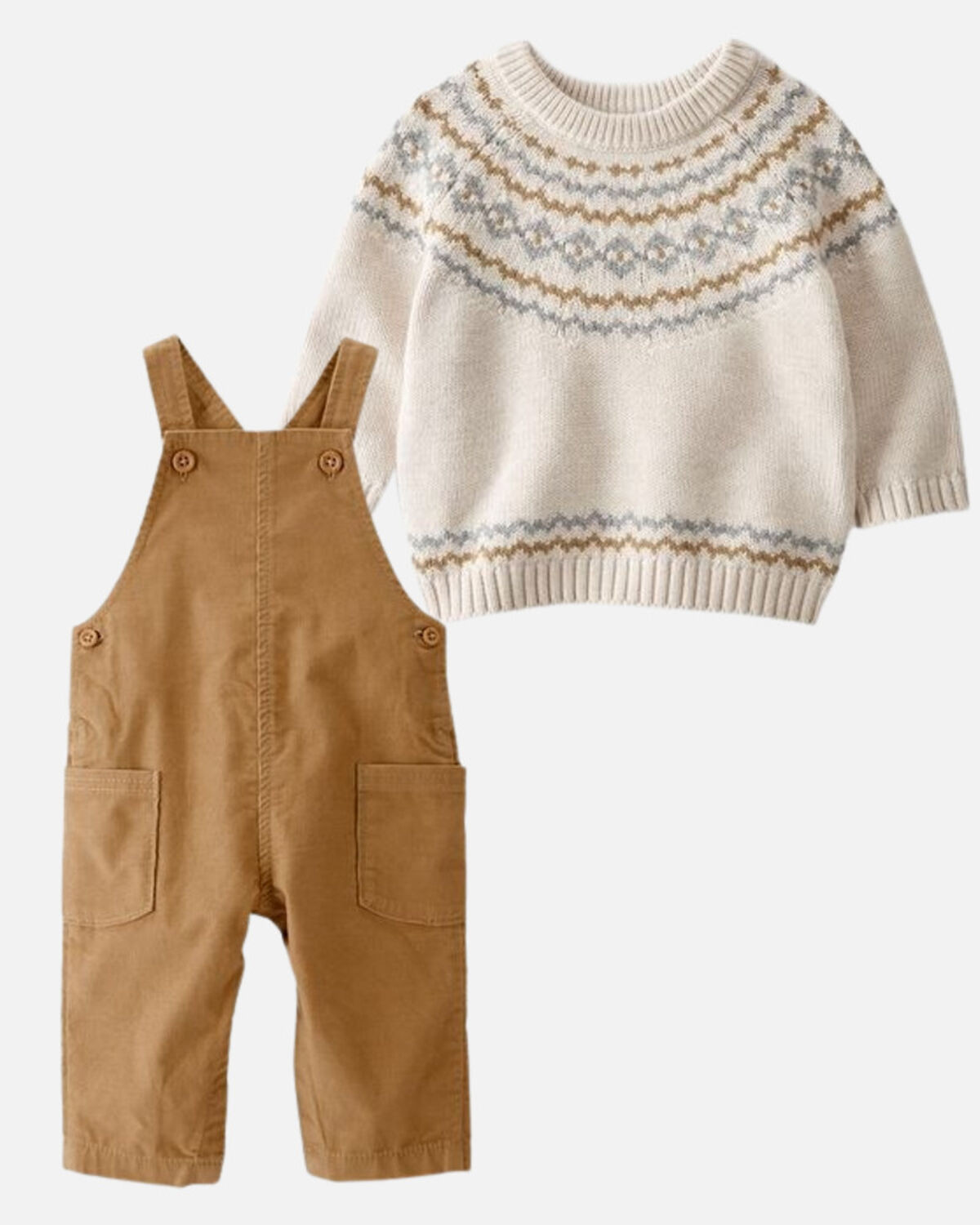 Bundle Baby Organic Cotton Sweater Knit 2-Piece Overalls Set | carters.com | Carter's