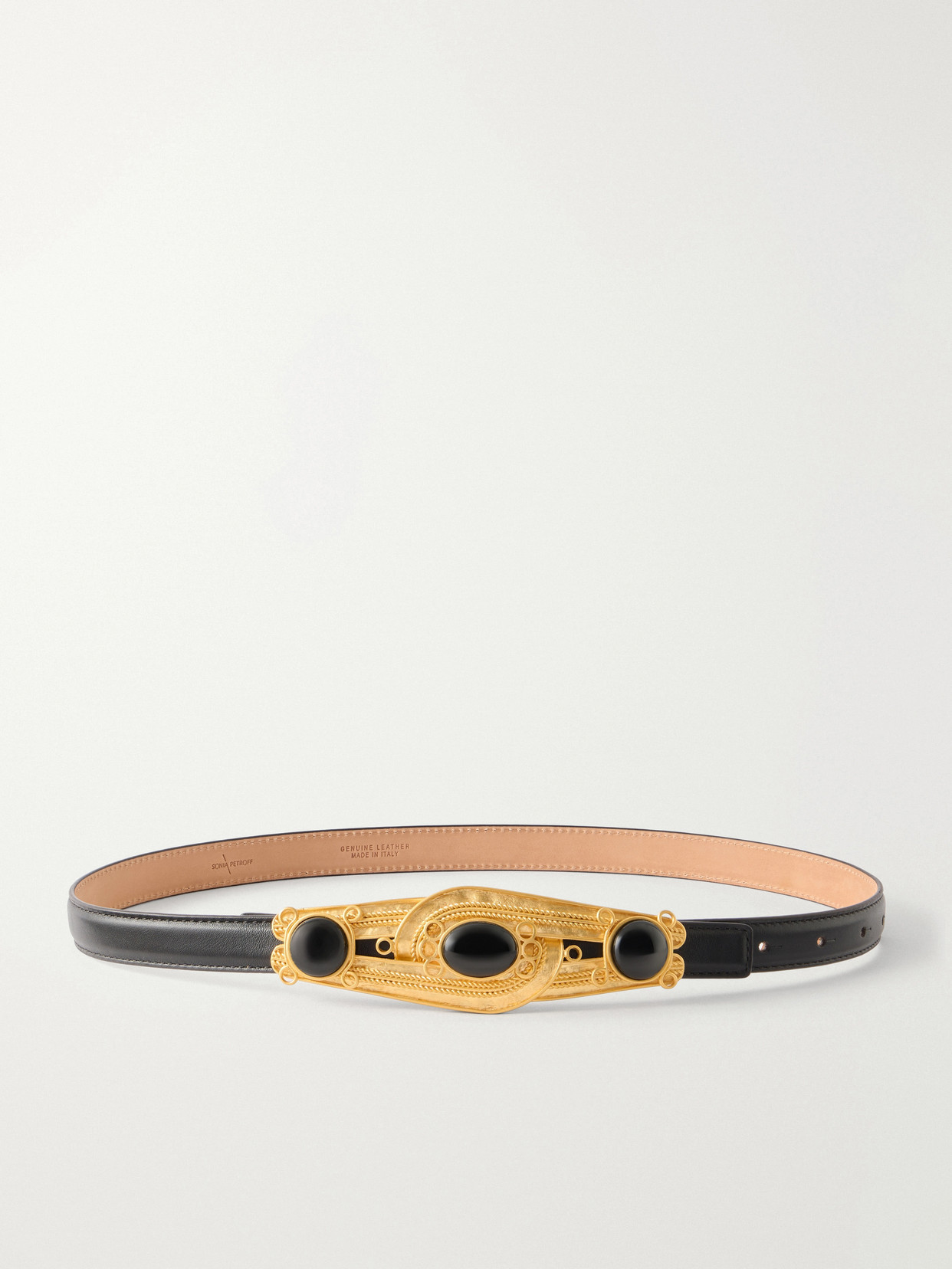 Sonia Petroff - Eterna Gold-tone, Leather And Resin Belt - Black | NET-A-PORTER (UK & EU)