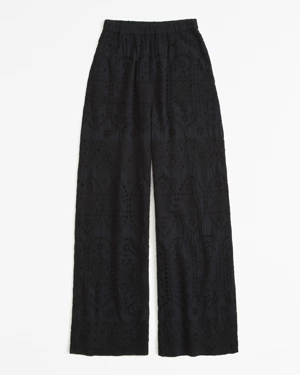Women's Textured Cutwork Pull-On Pant | Women's Bottoms | Abercrombie.com | Abercrombie & Fitch (US)