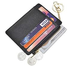 woogwin Womens Slim RFID Credit Card Holder Mini Front Pocket Wallet Coin Purse Keychain | Amazon (US)