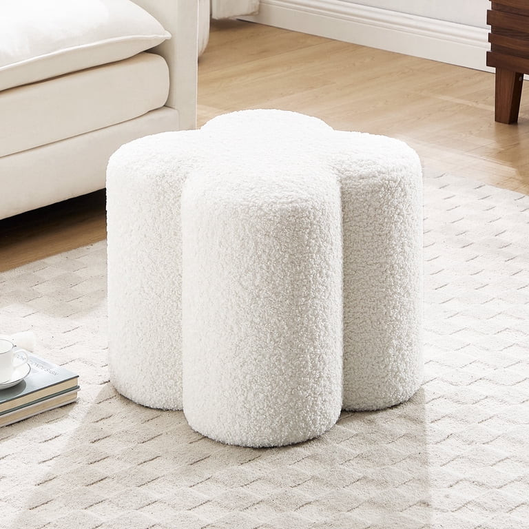 Zesthouse 18.5\u2033Sherpa Fabric Ottoman, Modern Ottoman Coffee Table for Living Room, Flower Sh... | Walmart (US)