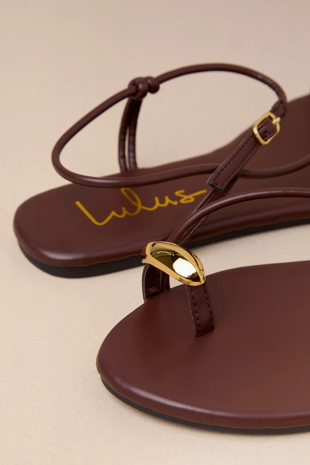 Hendron Chocolate Brown Flat Ankle Strap Sandals | Lulus