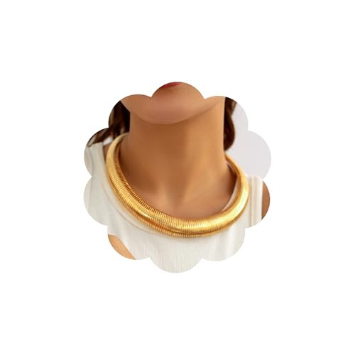 MOEEIJEW Chunky Gold Choker Necklace for Women Snake Chain Statement Necklace Cuban Link Twsited Collar Jewelry | Amazon (US)