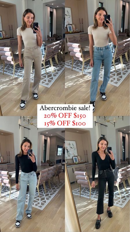 Abercrombie sale! 20% off $150, 15% off $100. Denim, jeans, under $100, spring fashion, black denim, bodysuit, leather pants, top sellers

#LTKunder100 #LTKsalealert #LTKSeasonal