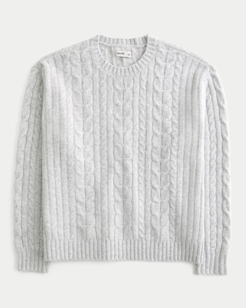 Hollister Comfy Cloud Cable-Knit Crew Sweater | Hollister (US)