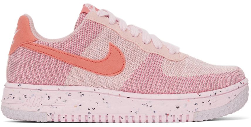 Pink Flyknit Air Force 1 Crater Sneakers | SSENSE