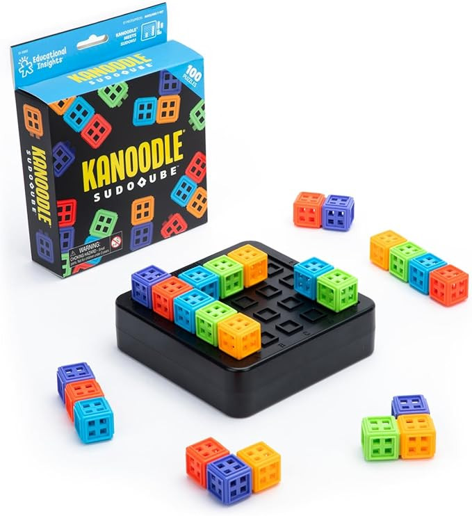 Educational Insights Kanoodle® SudoQubeTM - 3D Brain Teaser Puzzle, Pocket Sudoku Game, Color Pu... | Amazon (US)