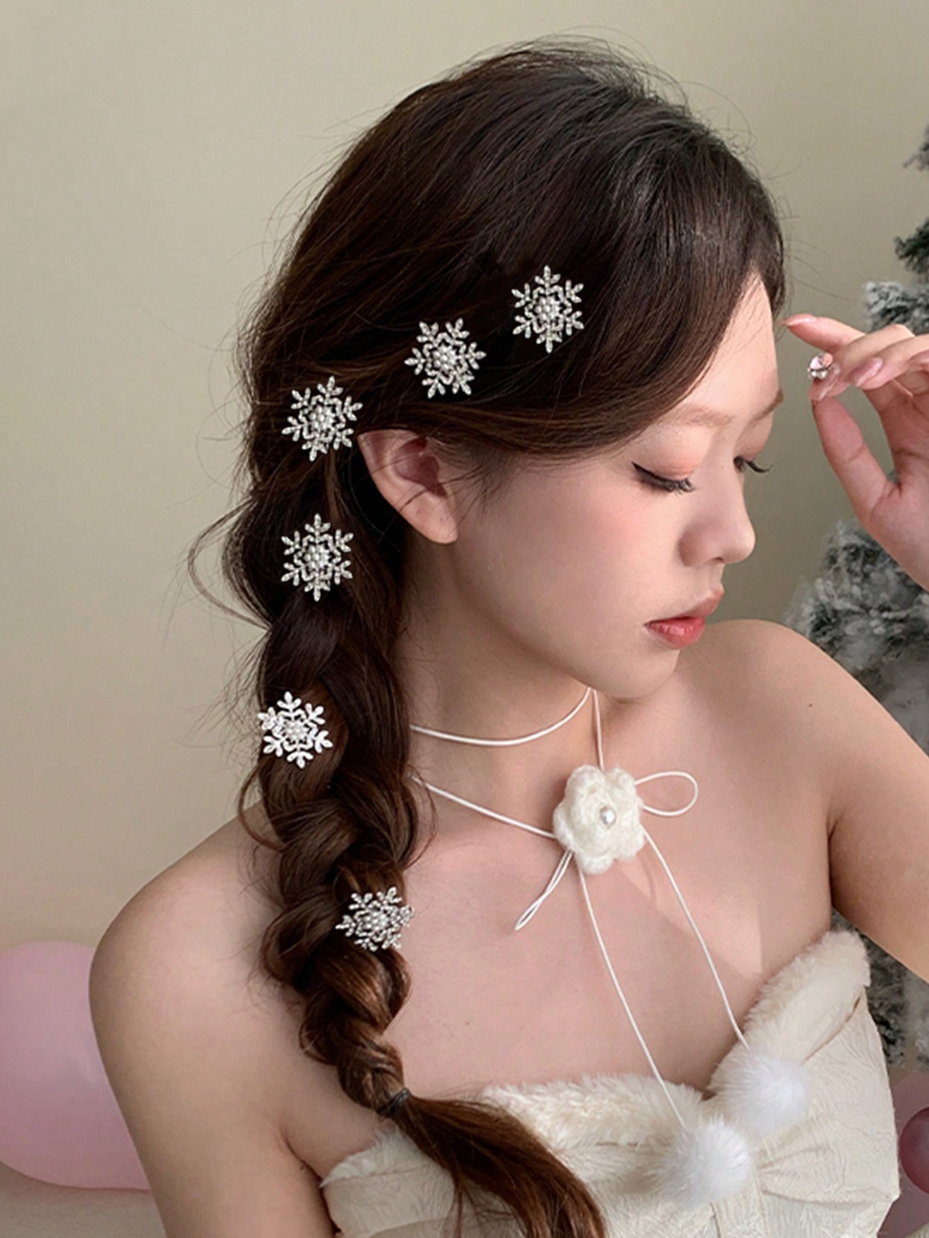 Trends6/10/20pcs Women Silver Snowflake & Pearl Hairpins, Bling Rhinestone Duck Clips, Fashion Ev... | SHEIN