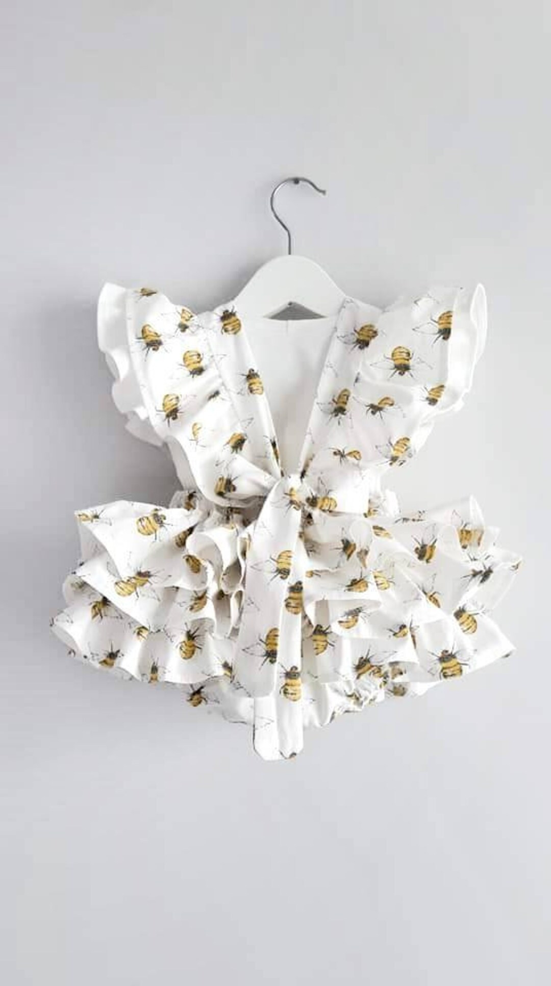 Girls bee ruffle romper, coming home outfit, photo shoot, birthday, Christmas, christening, cotto... | Etsy (US)