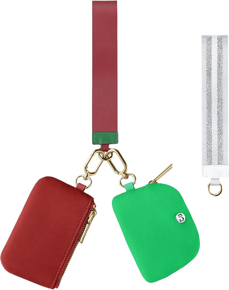 Babysun Mini Zip Around Dual Pouch Wristlet With 2 Straps Wristlet Keychain Wallet for Women Coin... | Amazon (US)