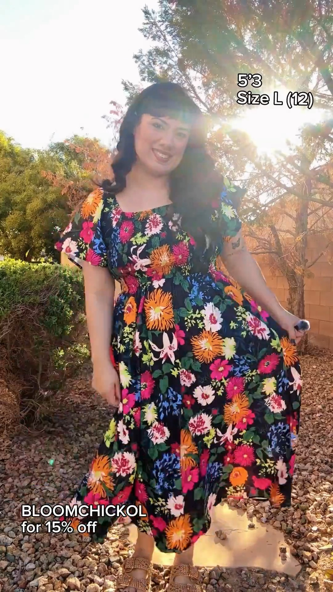 i am loving this floral dress i was gifted from @Bloomchic it is perfect for spring and summer and so comfy! #gifted #springstyle #midsizestyle #plussizeoutfit #outfitinspo