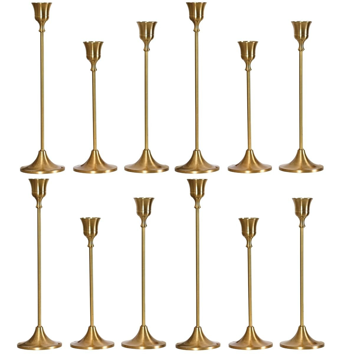 SylvaCraft Brass Gold Candle Holders Rustproof Taper Candlestick Holders for Holiday Party Table ... | Amazon (US)