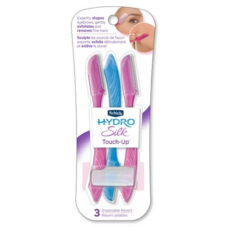 Schick Hydro Silk Touch-Up Disposable Razors 3Ct Shapes Eyebrows & Gently Exfoliates and Removes Fin | Walmart (US)