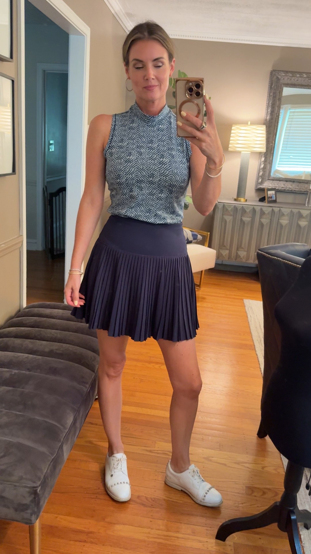 A high waisted golf skort is harder to find than you think!  Pair it with a mock neck (on sale) for fall… 🧑‍🍳💋

#LTKActive #LTKSaleAlert #LTKStyleTip