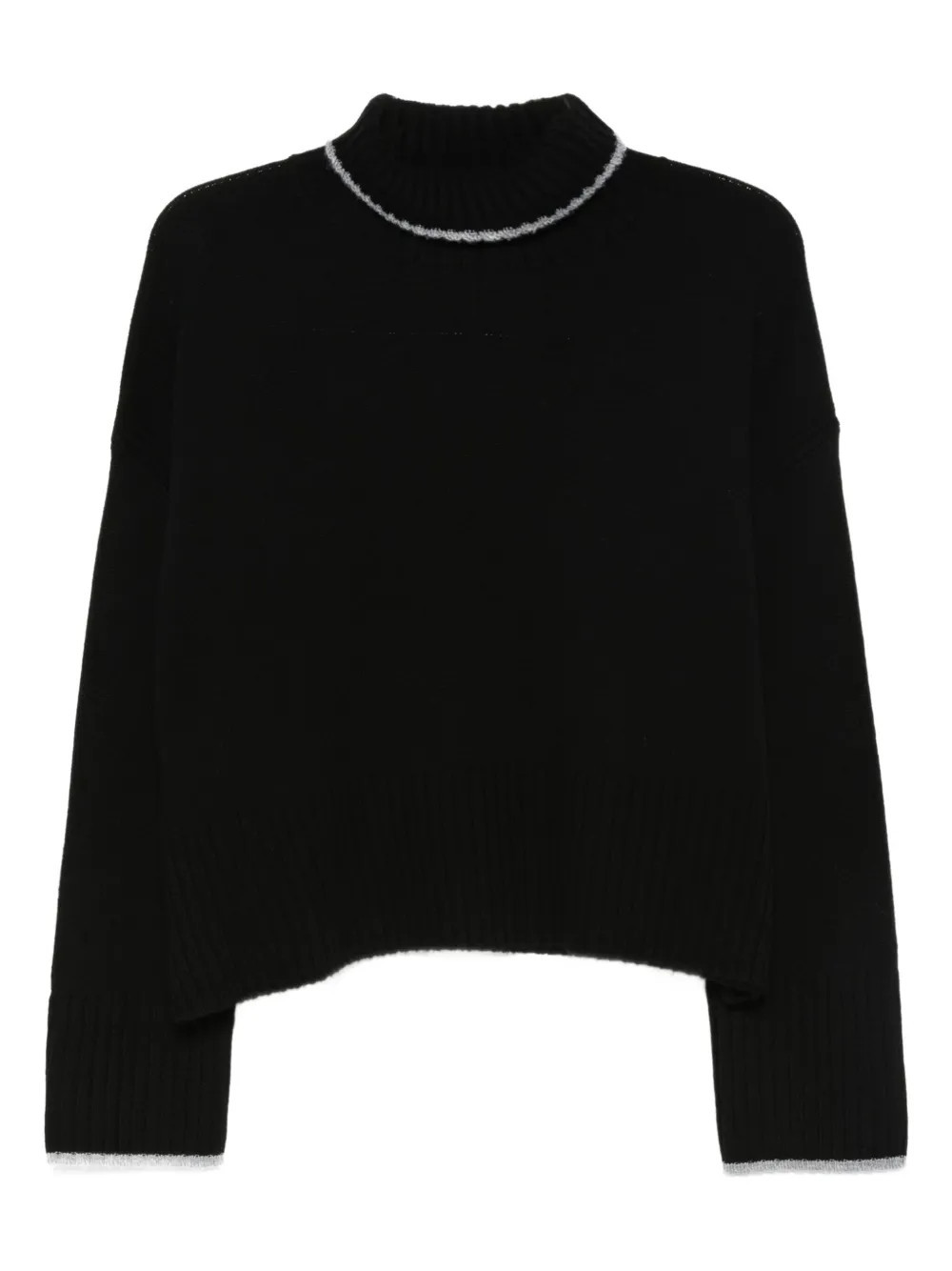 PINKO high-neck cropped sweater - Black | Farfetch Global