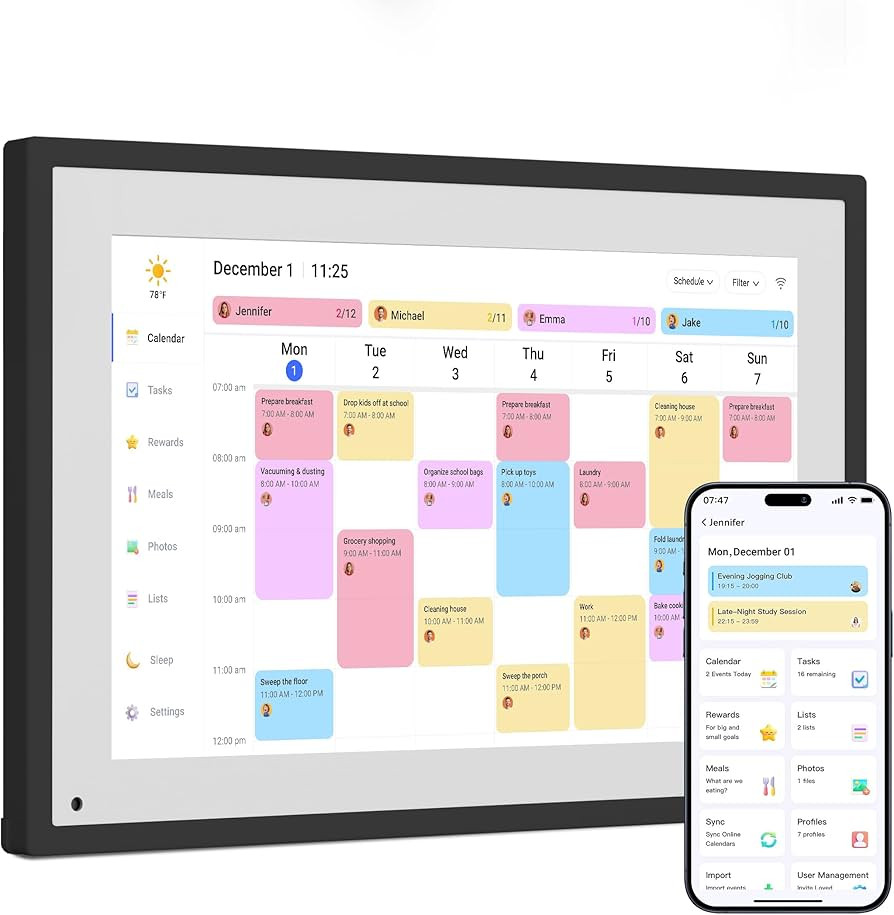 Dragon Touch 10.1 inch Digital Calendar & Chore Chart - Interactive Touchscreen Smart Family Plan... | Amazon (US)