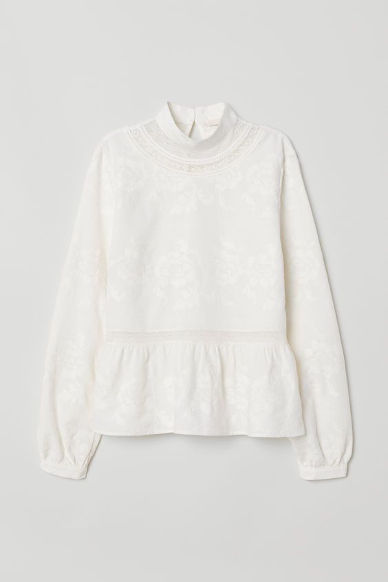 Cotton Blouse with Lace | H&M (US + CA)