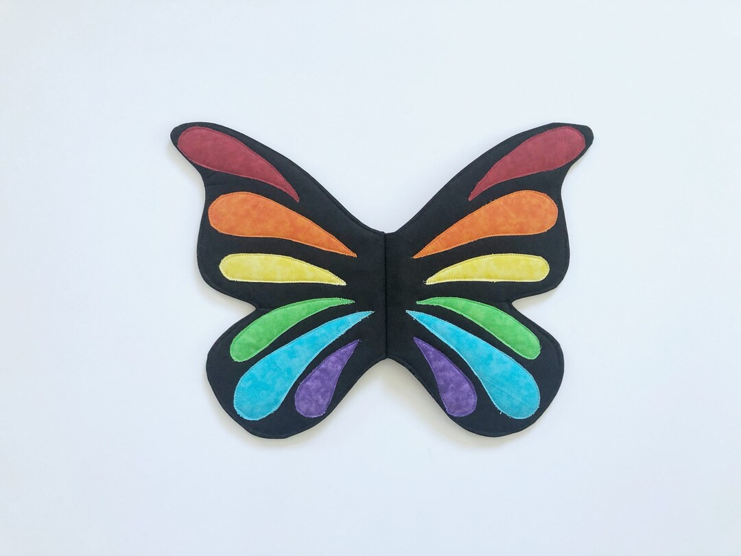 Rainbow Applique Butterfly Wings// Wearable Wings for - Etsy | Etsy (US)