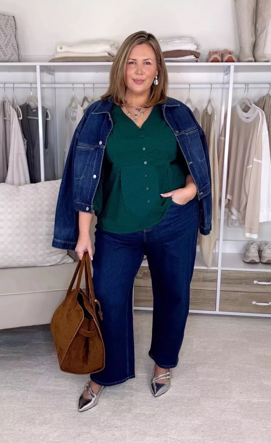 This denim jacket is on sale for $79!! Wearing an 18 in the top, 2X in the jacket and jeans! 

Plus size fashion, date night outfit, ootd, trendy outfit ideas, denim jacket

#LTKPlusSize #LTKMidsize #LTKSaleAlert