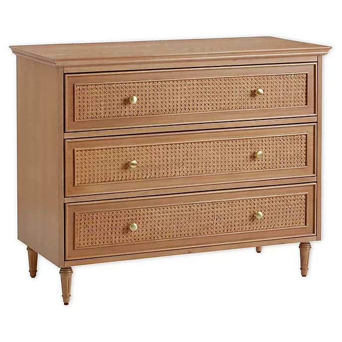One Kings Lane Open House™ Jasmine Cane 3-Drawer Dresser in Oak | Bed Bath & Beyond