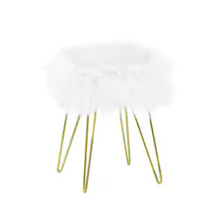 16.25" White Faux Fur Stool by Ashland® | Michaels Stores